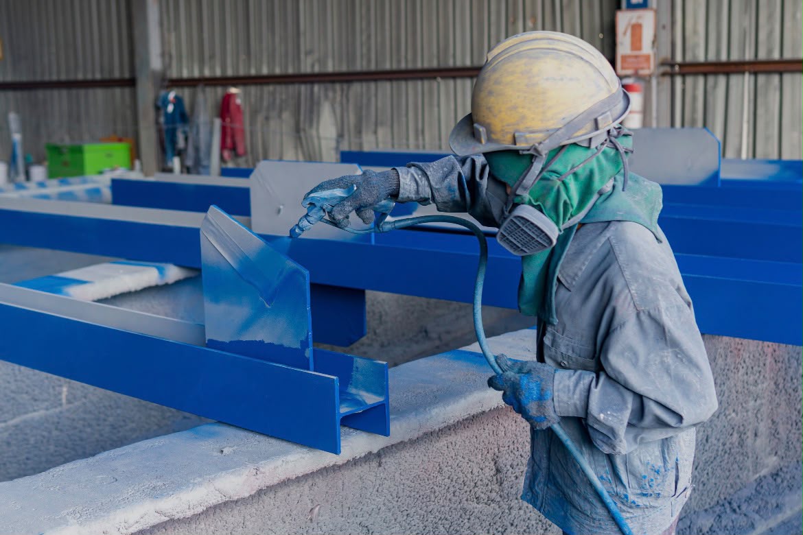 NABCORE PRIME protective coating application on industrial steelwork