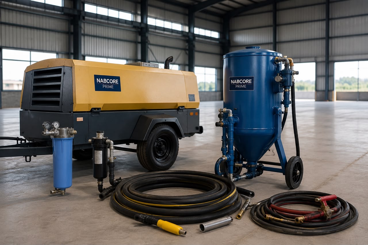 Industrial blasting and engineering equipment for project support