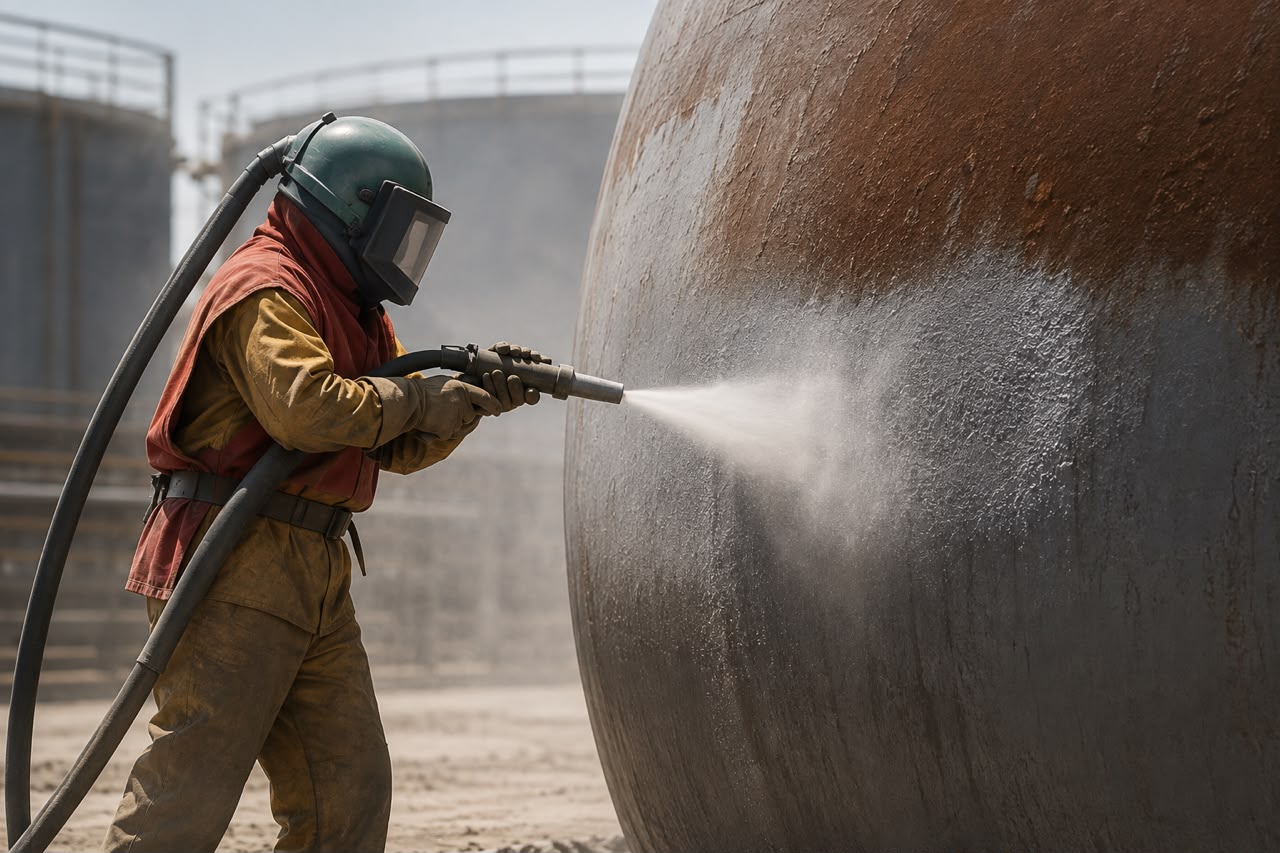 Industrial abrasive blasting and surface preparation by NABCORE PRIME